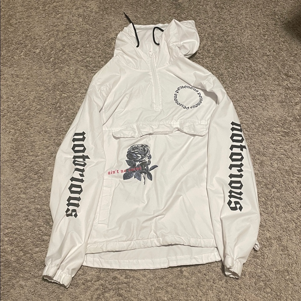 White Notorious Graphic Hoodie